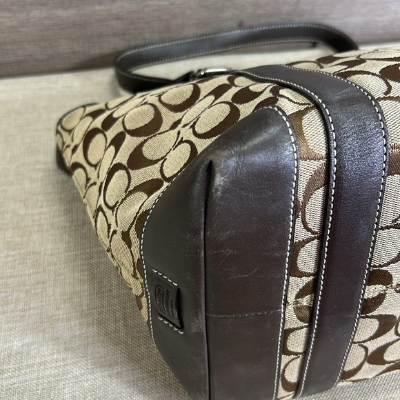 Coach 6042 Brown Monogram Canvas Shoulder Bag - Picture 10 of 13